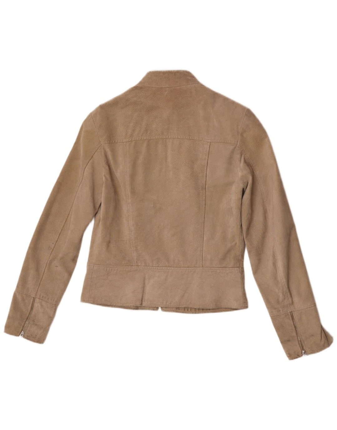 Privilegi Damen Wildlederjacke IT 42 Medium Beige Leder