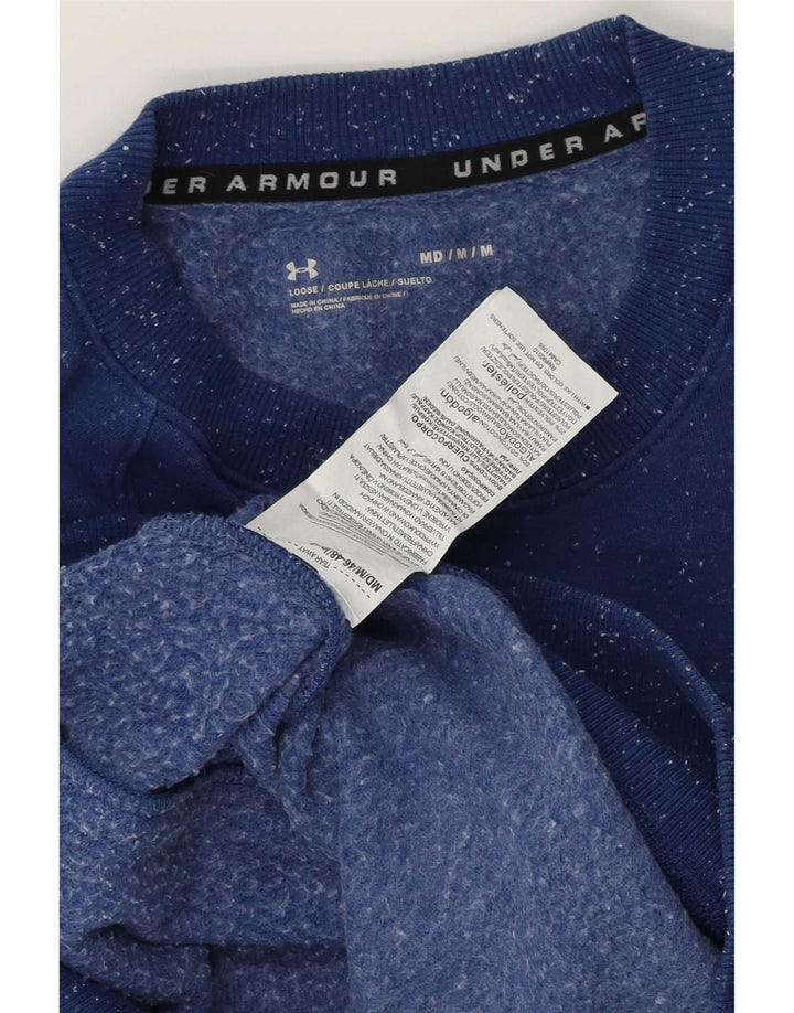 Under Armour Herren-Sweatshirt-Pullover aus mittelblau gefleckter Baumwolle