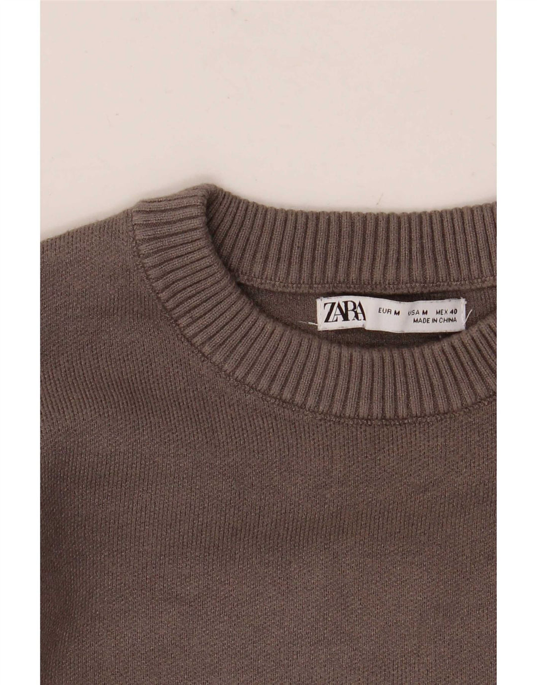 Zara Herren-Pullover mit Rundhalsausschnitt, mittelgrau