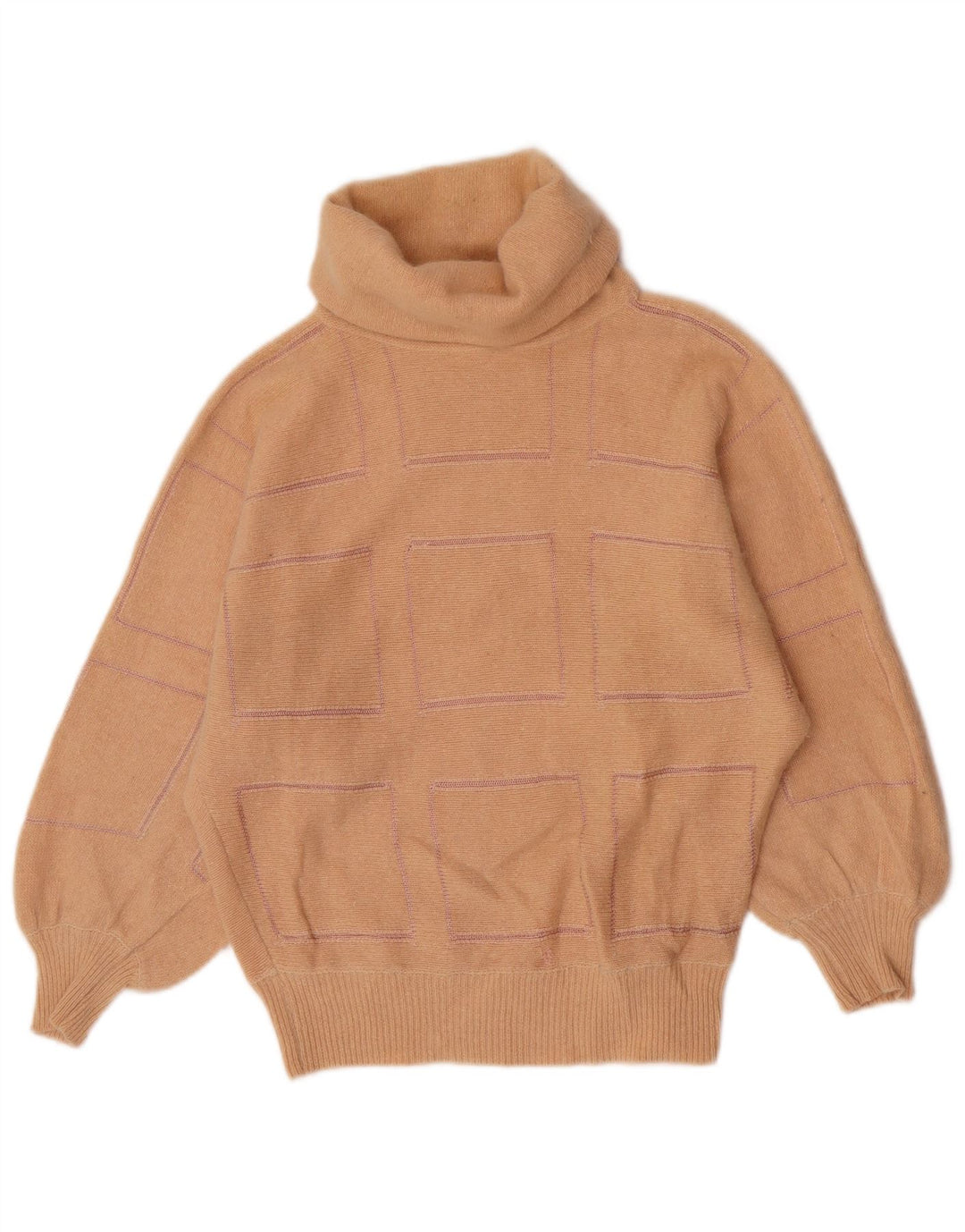 Vintage Damen Rollkragenpullover Pullover IT 44 Mittelrosa Geometrisch