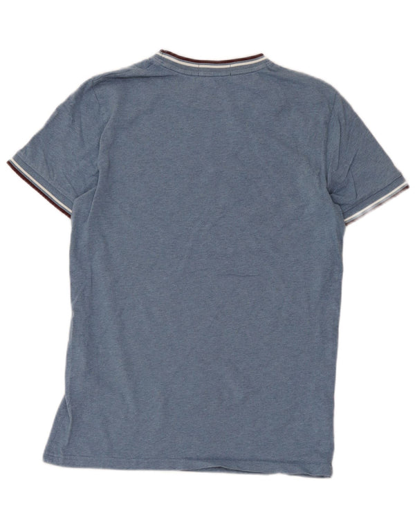 Fred Perry Herren T-Shirt Top Small Blau Baumwolle