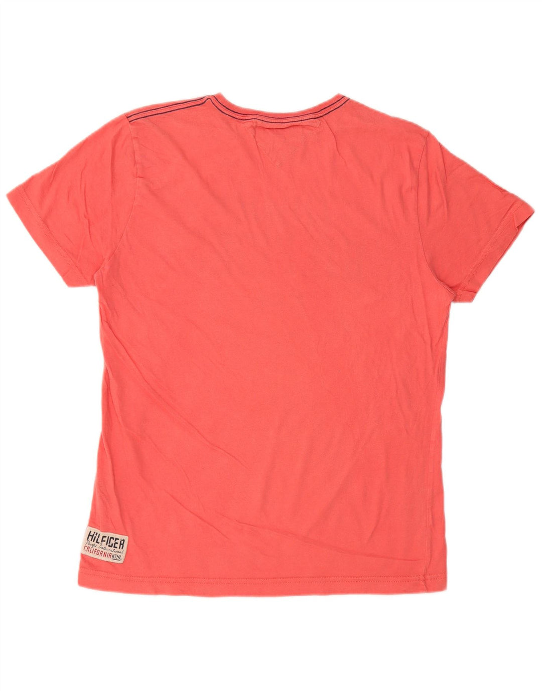 TOMMY HILFIGER Herren Grafik T-Shirt Top Mittelrosa Baumwolle