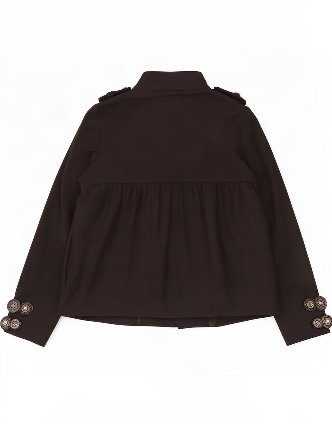 Zara Damen Pea Coat UK 16 Große schwarze Wolle