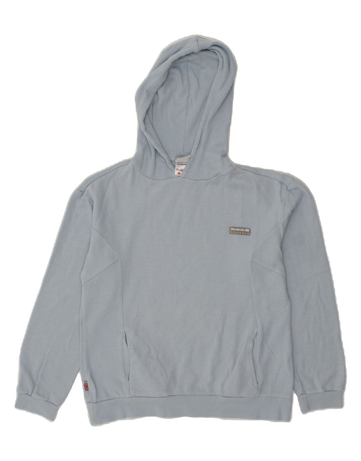 REEBOK Womens Hoodie Jumper UK 10 Small Blue Cotton Vintage Reebok and Second-Hand Reebok from Messina Hembry 
