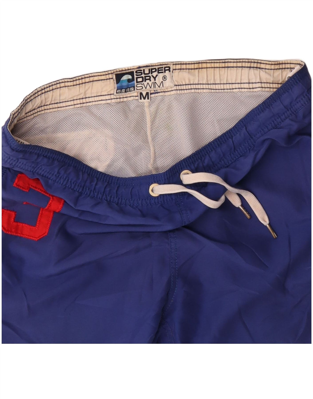 Superdry Herren-Badeshorts mit Grafik, mittelblau, Polyester