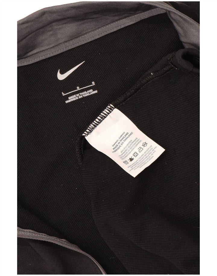 NIKE Herren-Trainingsanzug mit Reißverschluss am Hals, großes, schwarzes Polyester