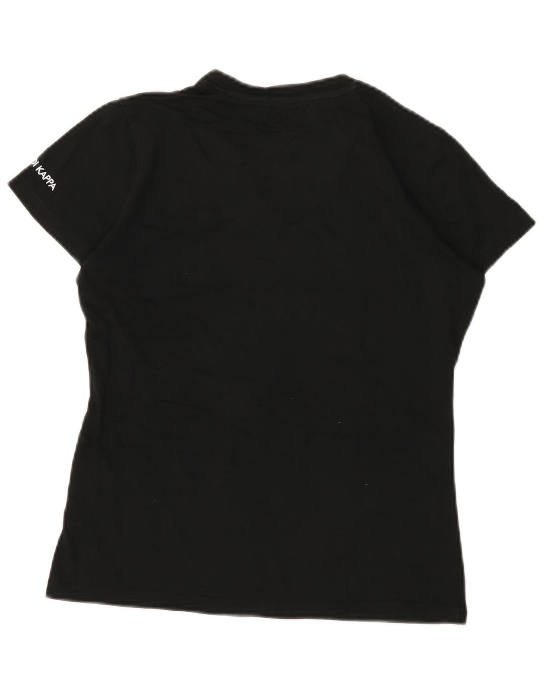 Kappa Damen T-Shirt Top UK 12 Medium Schwarz Baumwolle