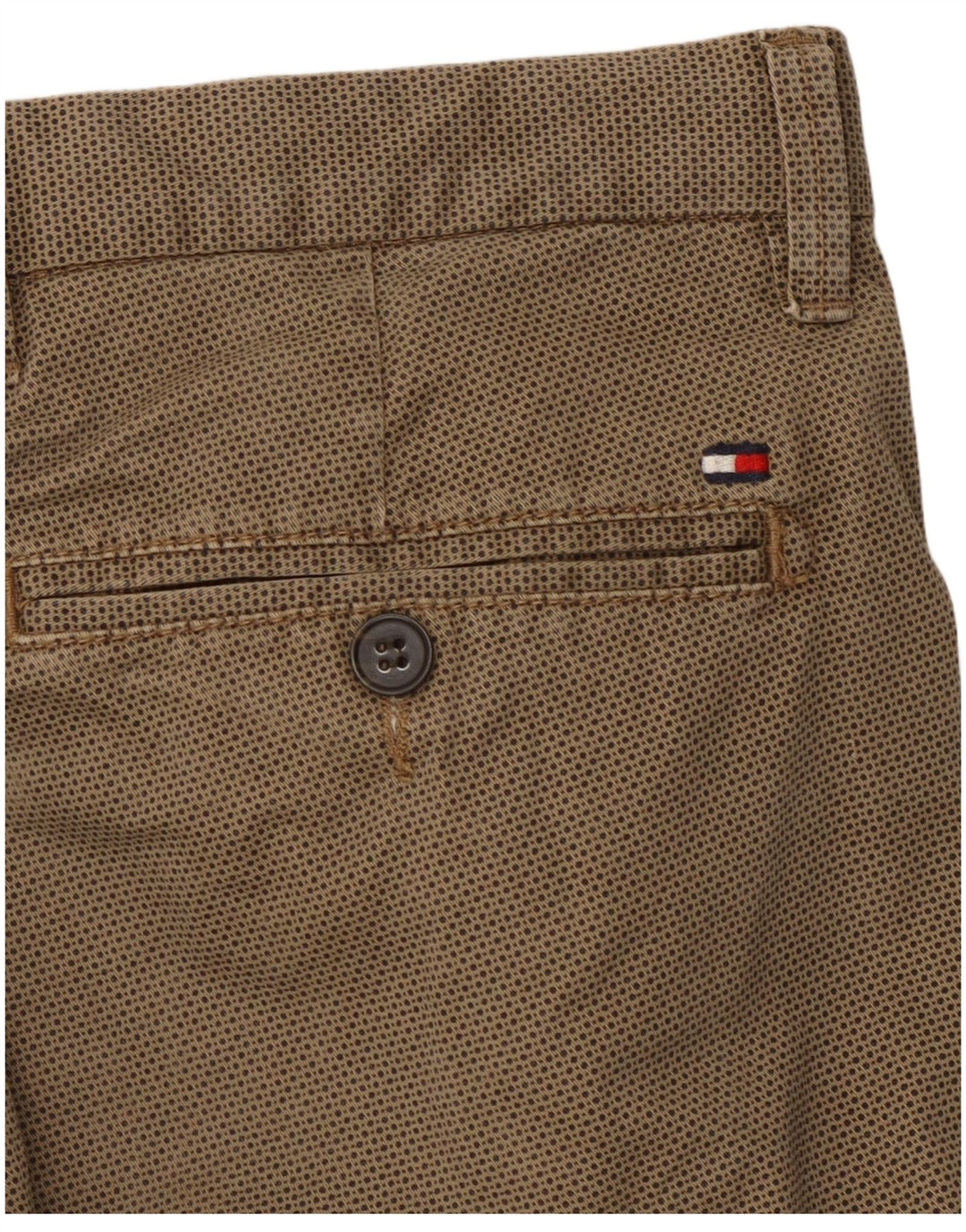 TOMMY HILFIGER Herren gerade Chinohose W34 L29 braun gefleckte Baumwolle