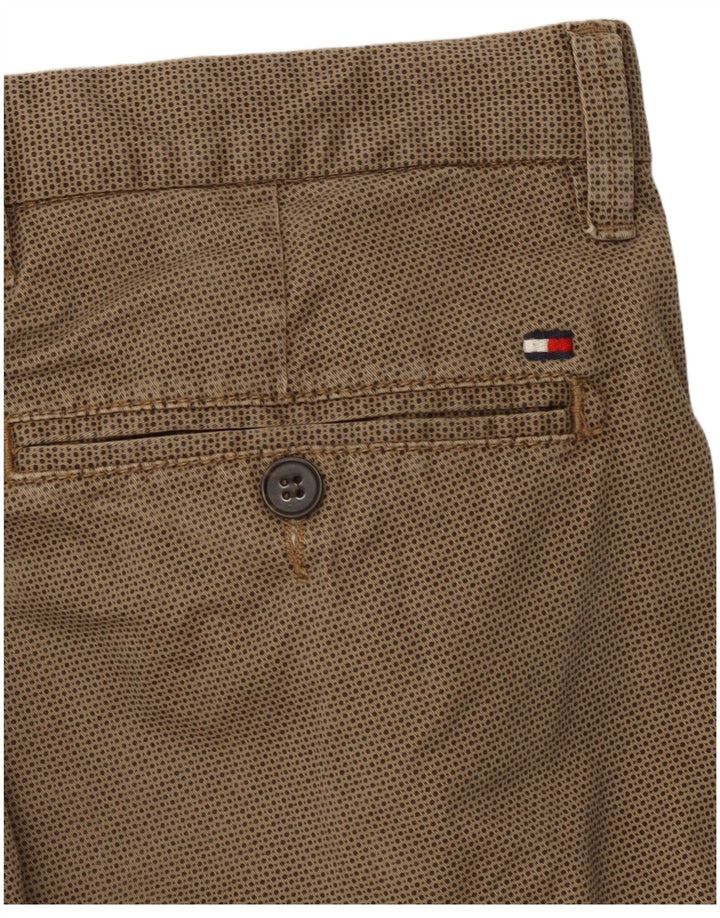 TOMMY HILFIGER Herren gerade Chinohose W34 L29 braun gefleckte Baumwolle