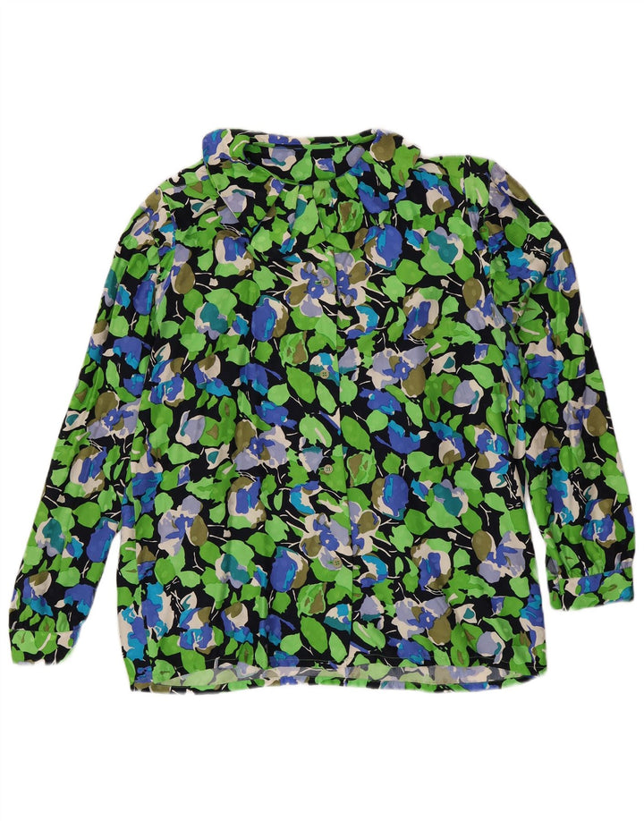 VINTAGE Womens Shirt Blouse UK 14 Medium Multicoloured Floral