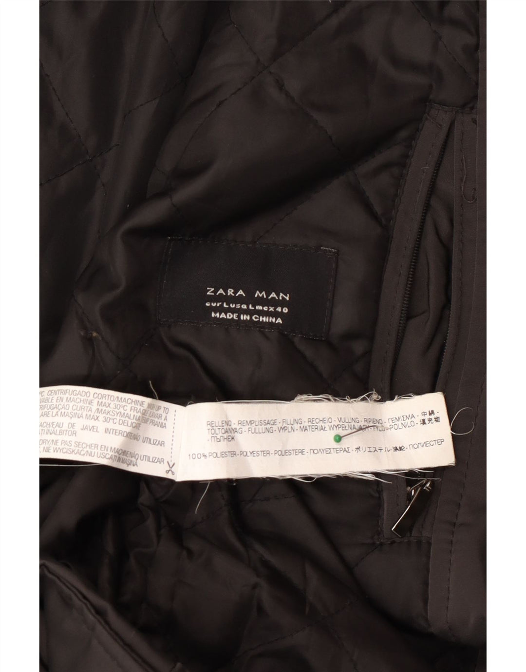 Zara Herren Windjacke UK 40 Large Schwarz Polyester