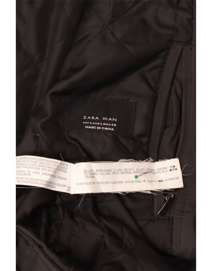 Zara Herren Windjacke UK 40 Large Schwarz Polyester