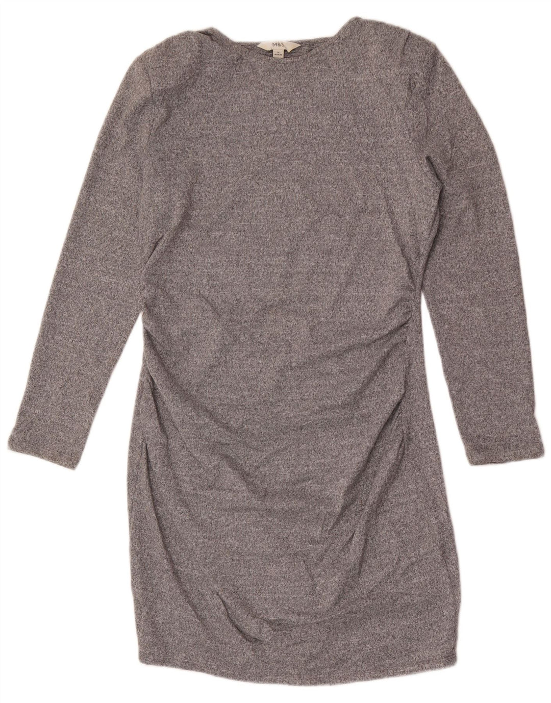 Marks & Spencer Damen-Etuikleid mit langen Ärmeln, UK 14, Mittelgrau meliert