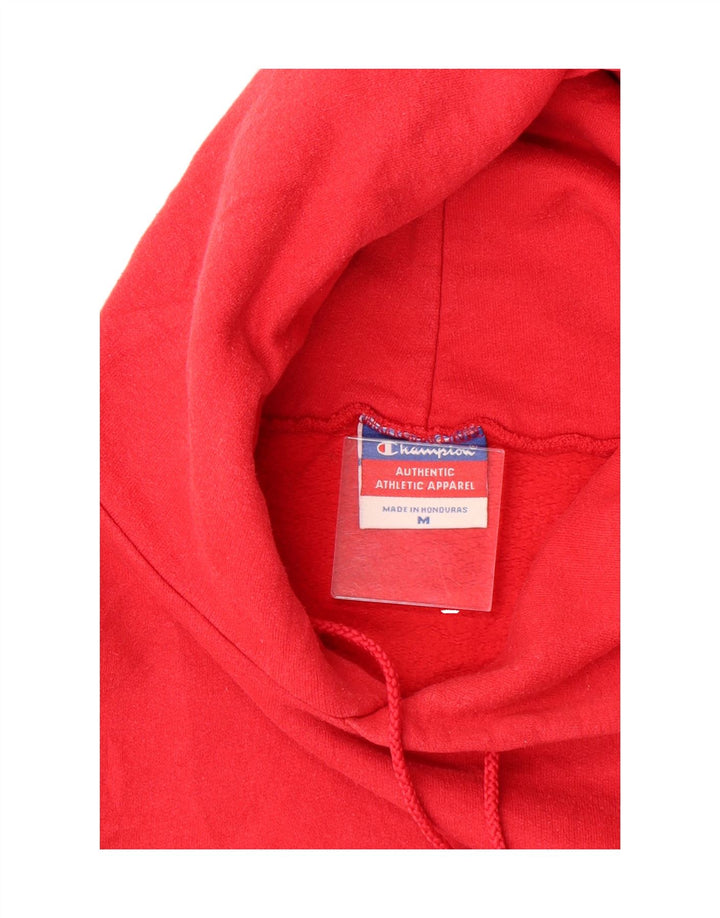 CHAMPION Mens Authentic Graphic Hoodie Jumper Medium Red Cotton Vintage Champion and Second-Hand Champion from Messina Hembry 
