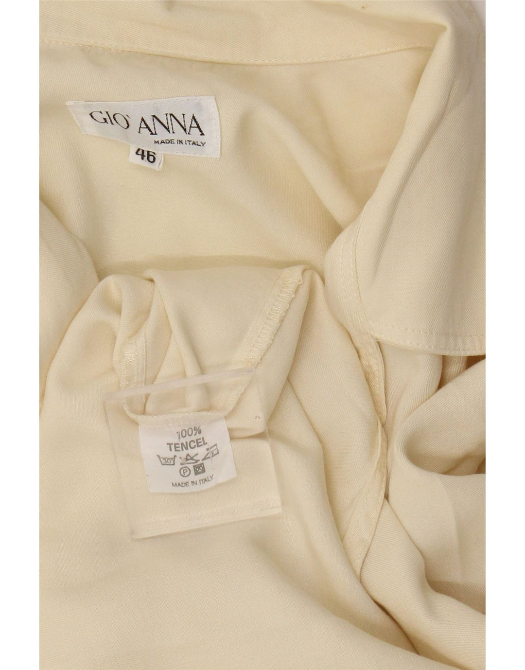 Gio Anna Damen-Hemd IT 46 Large Off White Tencel
