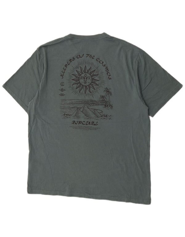 Rip Curl Herren Relaxed Fit Graphic T-Shirt Top XL Grüne Baumwolle
