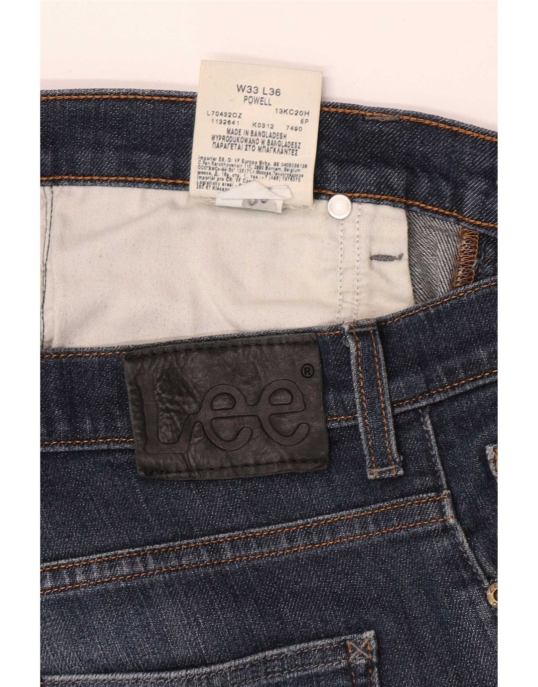 Lee Herren Powell Straight Jeans W33 L30 Blaue Baumwolle