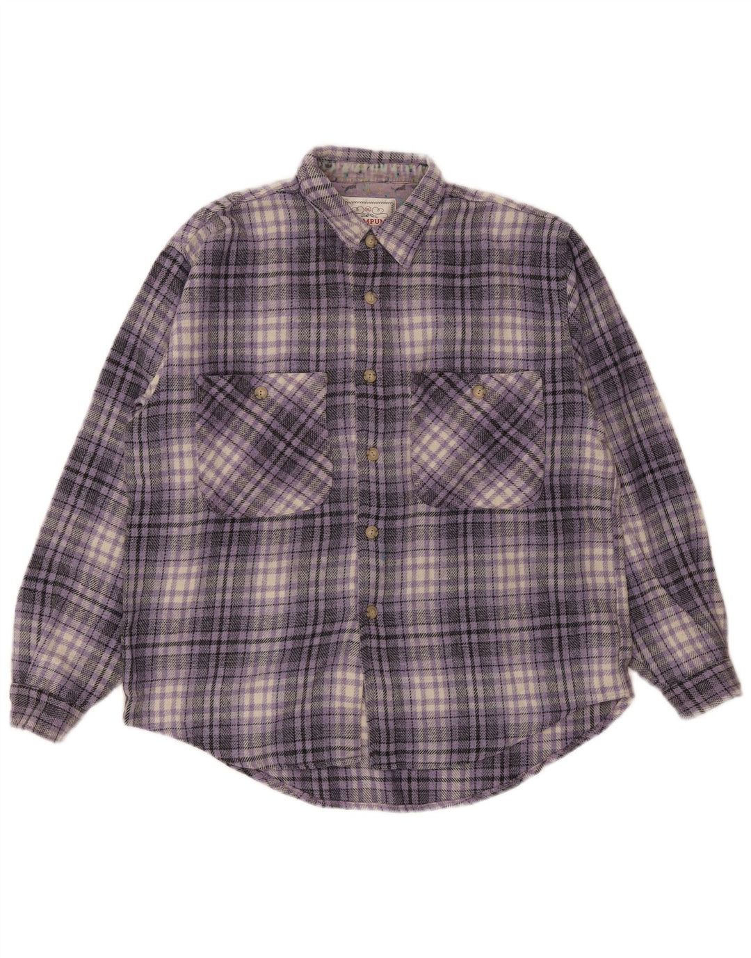Wampum Herren Flanellhemd XL Lila kariert