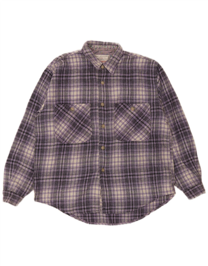 Wampum Herren Flanellhemd XL Lila kariert