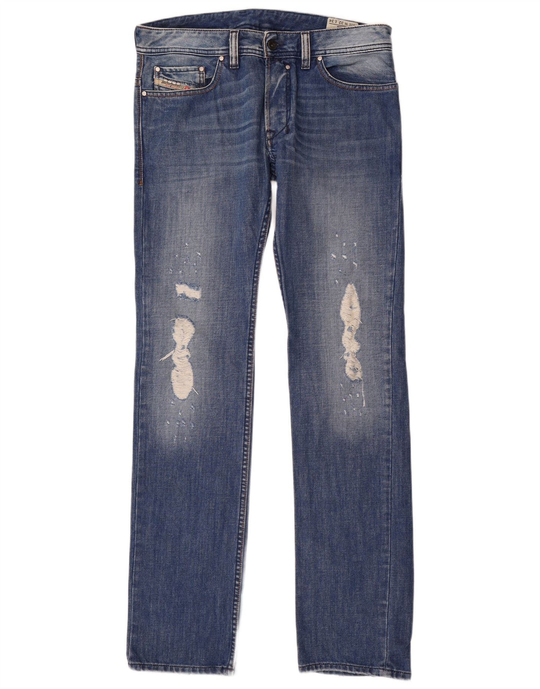 DIESEL Damen Safado Distressed Straight Jeans W32 L34 Blaue Baumwolle