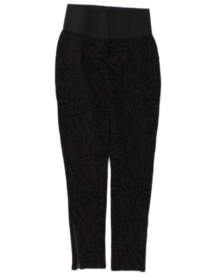 Zara Damen Leggings UK 12 Medium Schwarz Animal Print
