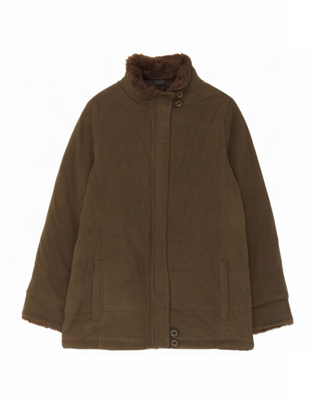 Marks & Spencer Damen Fleecejacke UK 12 Mittelgrünes Polyester