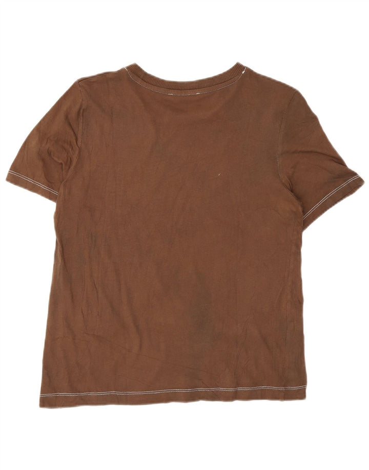 Zara Damen T-Shirt Top UK 10 Small Braun
