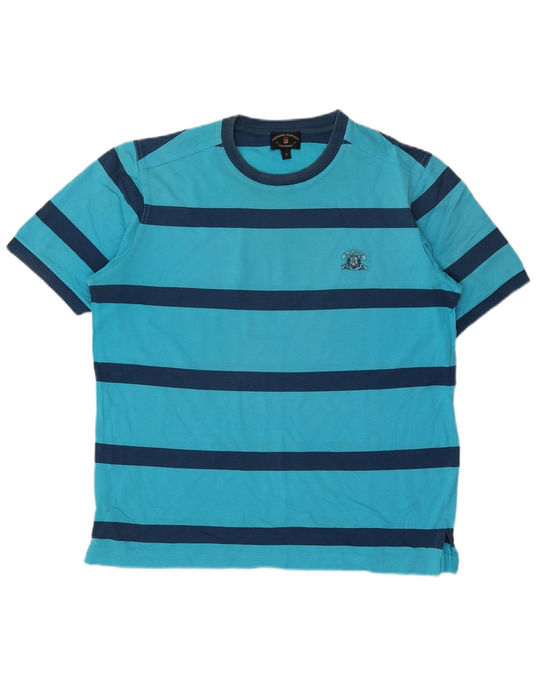 AMERIGO VESPUCCI Herren T-Shirt Top Mittelblau gestreift