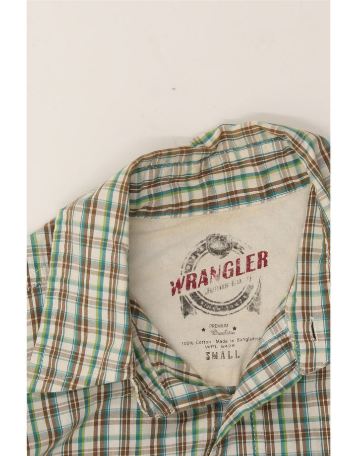 WRANGLER Mens Shirt Small Green Check Cotton Vintage Wrangler and Second-Hand Wrangler from Messina Hembry 