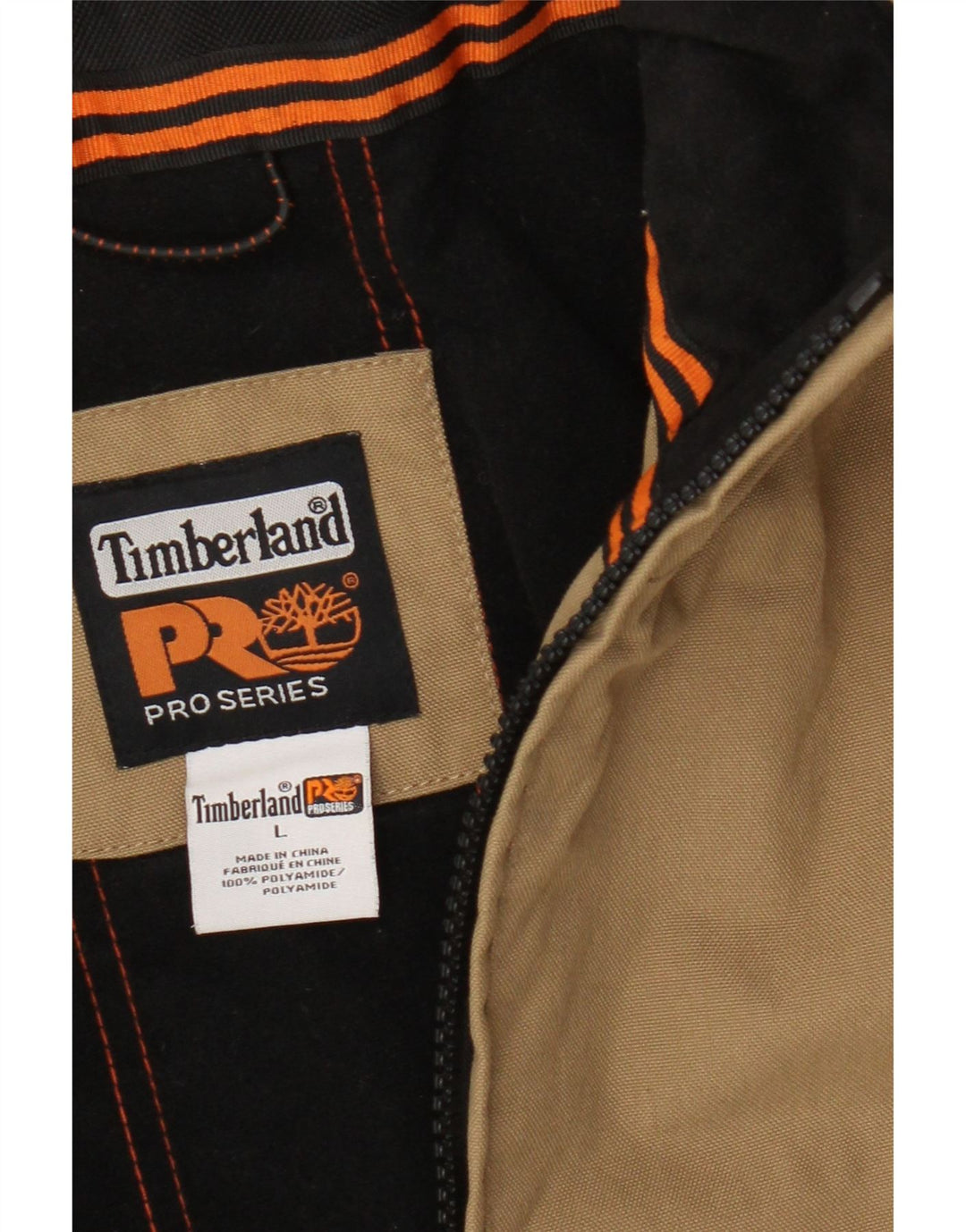 Timberland Herren Bomberjacke UK 40 Large Beige Colourblock Polyamid