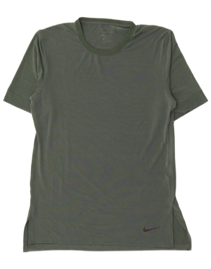 Nike Herren Dri Fit T-Shirt Top Mittelgrünes Polyester