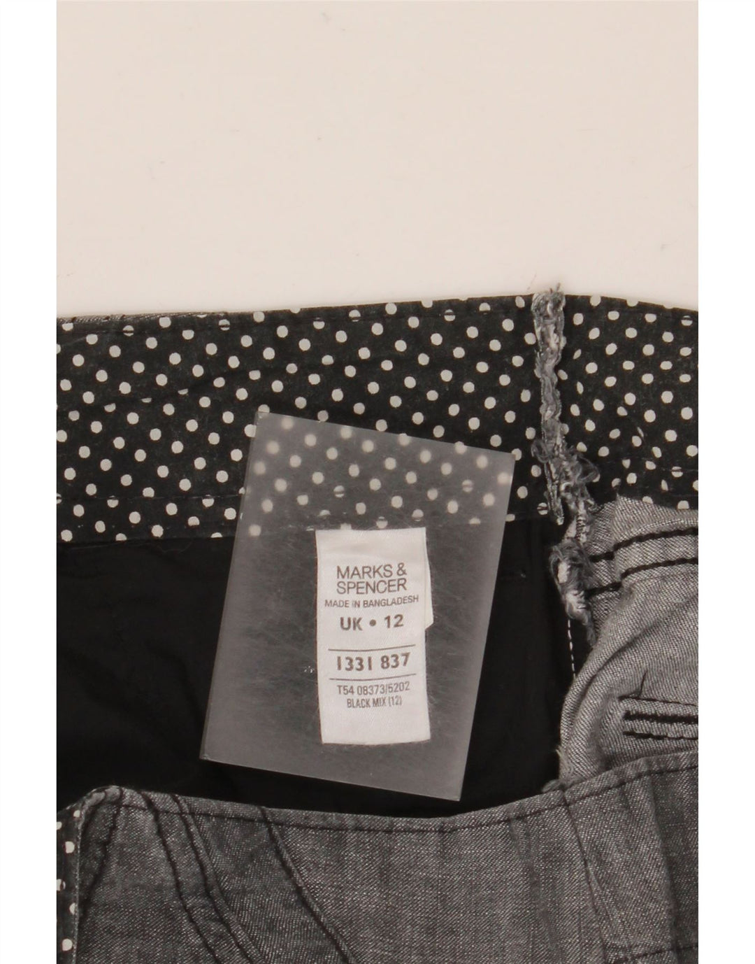 MARKS & SPENCER Damen Chinoshorts UK 12 Medium W30 Schwarze Baumwolle