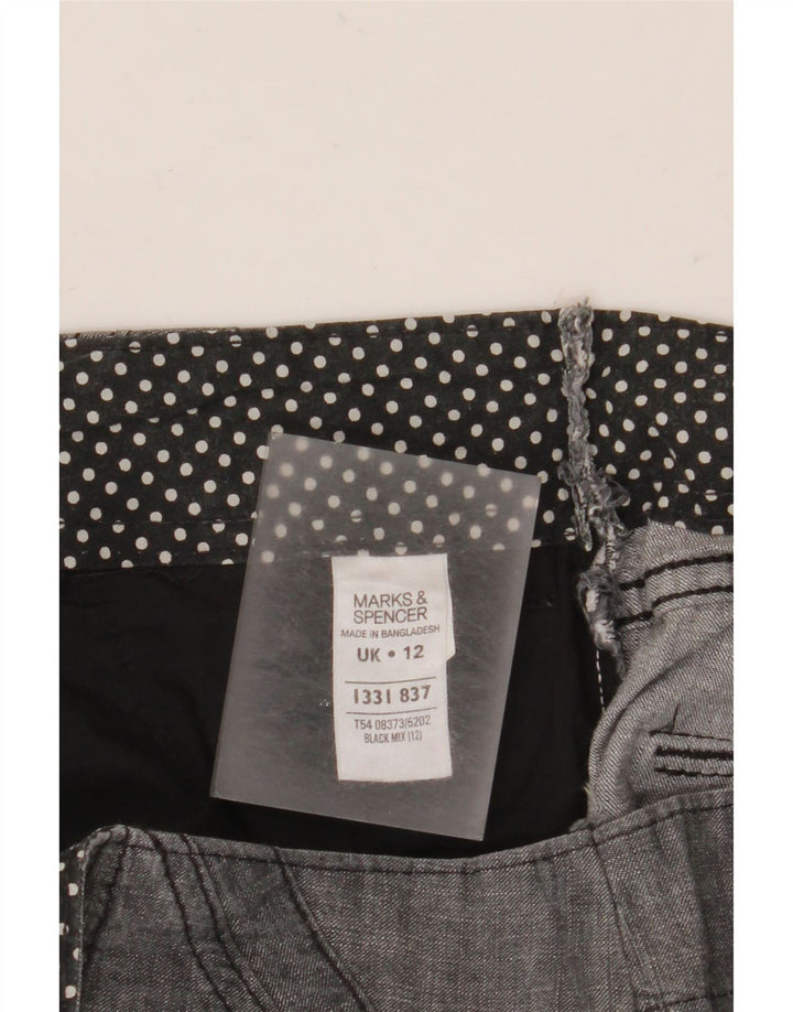 MARKS & SPENCER Damen Chinoshorts UK 12 Medium W30 Schwarze Baumwolle