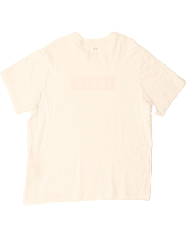 LEVI'S Mens Relaxed Graphic T-Shirt Top Medium White Cotton Vintage Levi's and Second-Hand Levi's from Messina Hembry 