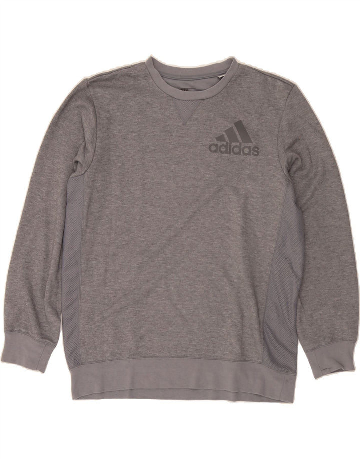 ADIDAS Mens Climalite Graphic Sweatshirt Jumper Large Grey Polyester Vintage Adidas and Second-Hand Adidas from Messina Hembry 