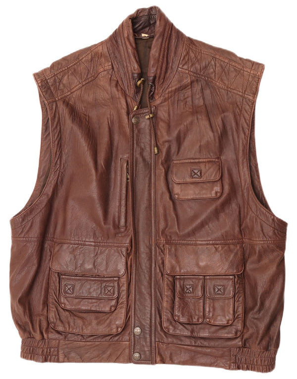 Forster Herren Lederweste EU 60 5XL Braun