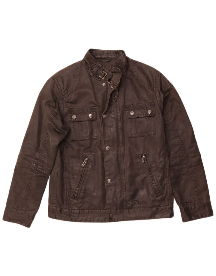 ENGBERS Herren-Utility-Jacke UK 40 Große schwarze Baumwolle