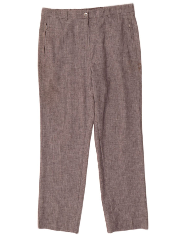 Marks & Spencer Damen-Freizeithose mit hoher Taille, UK 14, Größe L W32 L29, Grau