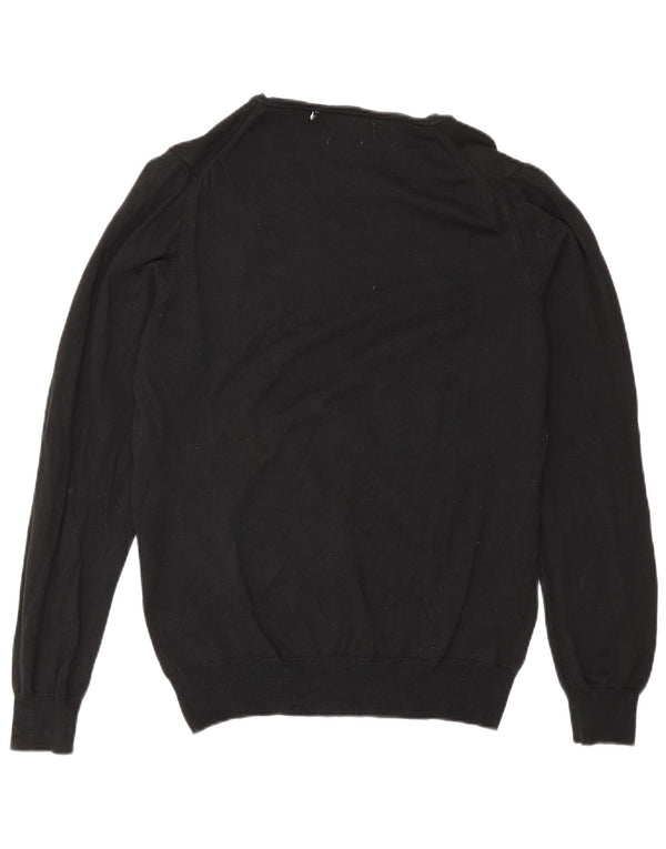 Zara Herren-Pullover mit V-Ausschnitt, Mittelschwarz
