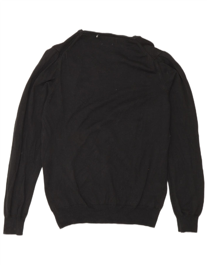 Zara Herren-Pullover mit V-Ausschnitt, Mittelschwarz