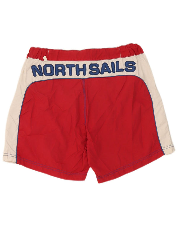 North Sails Herren-Badeshorts aus mittelrotem Colourblock-Polyamid