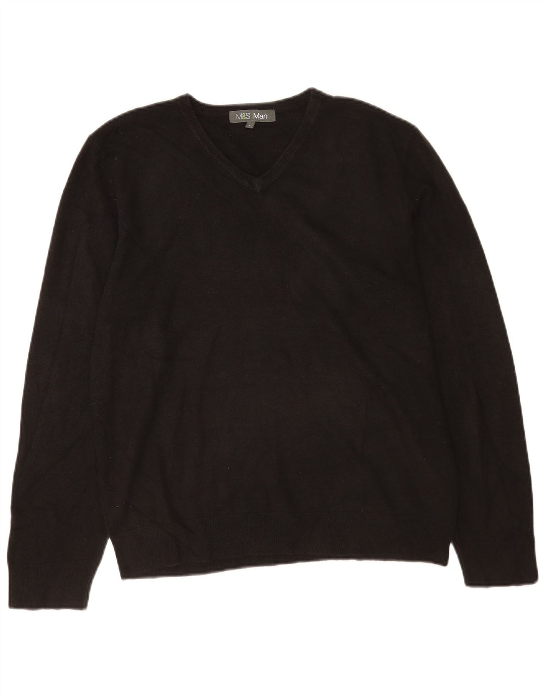 Marks & Spencer Herren-Pullover mit V-Ausschnitt, groß, Acryl, Schwarz