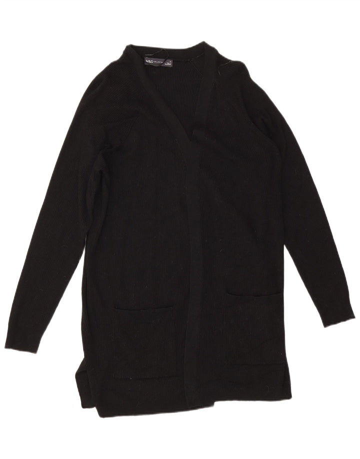 Marks & Spencer Offener Damen-Cardigan-Pullover UK 14 Mittelschwarze Viskose