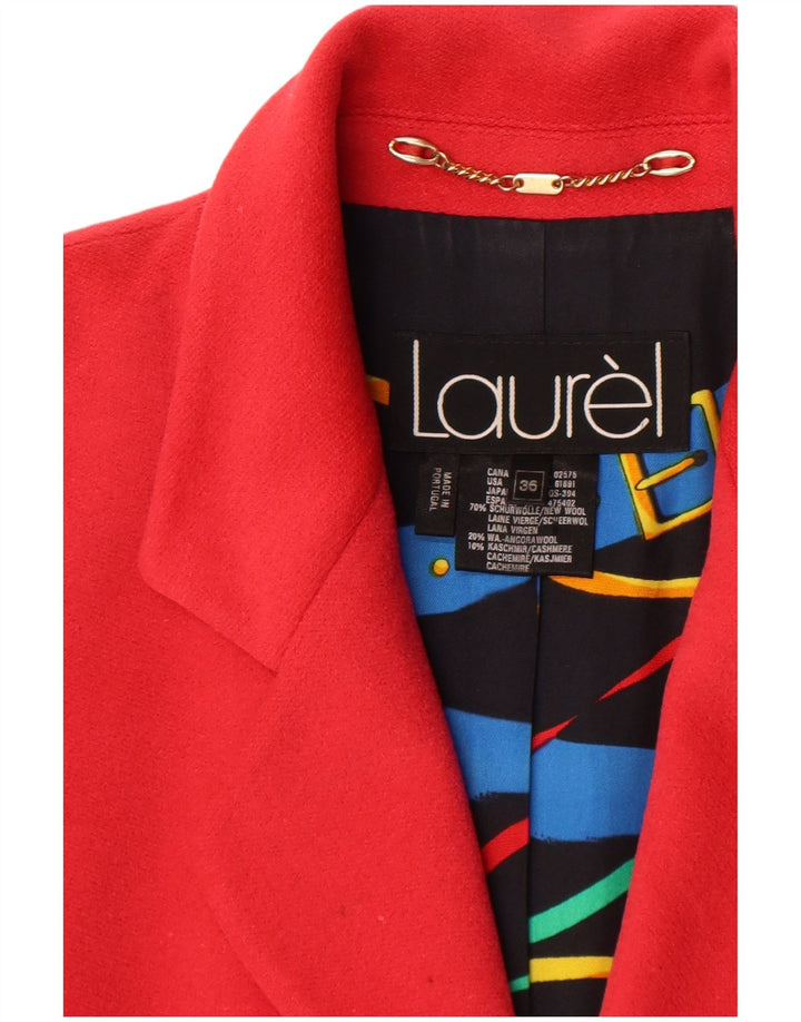 Laurel Damen-Blazerjacke mit 2 Knöpfen, EU 36, kleine rote Schurwolle