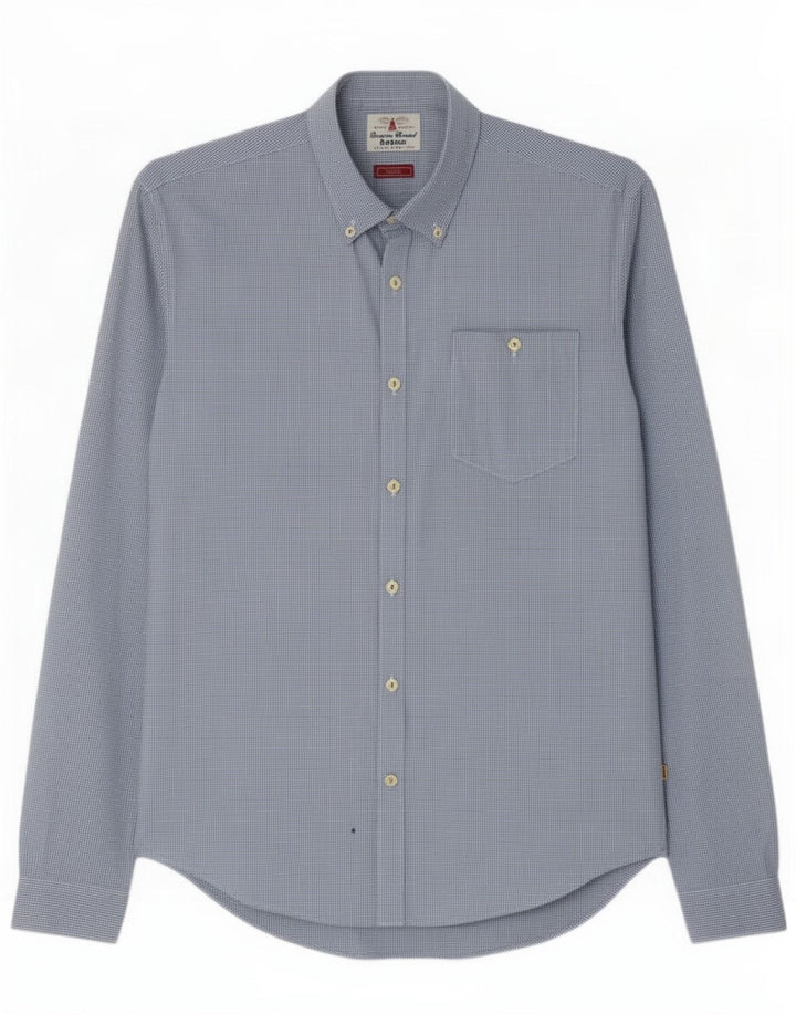 Barbour Slim-Fit-Hemd für Herren aus mittelblauer Gingham-Baumwolle