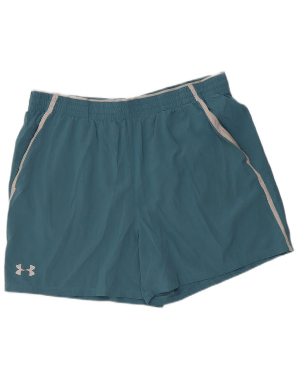 UNDER ARMOUR Herren Sportshorts XL Blaues Colourblock-Polyester