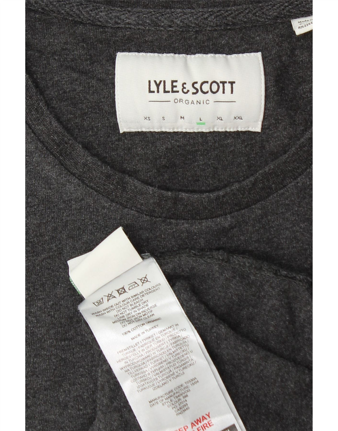 Lyle & Scott Herren T-Shirt Top Large Grau Baumwolle