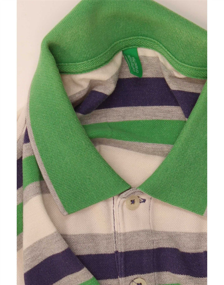 Benetton Herren-Poloshirt, mittelgroß, mehrfarbig, gestreift