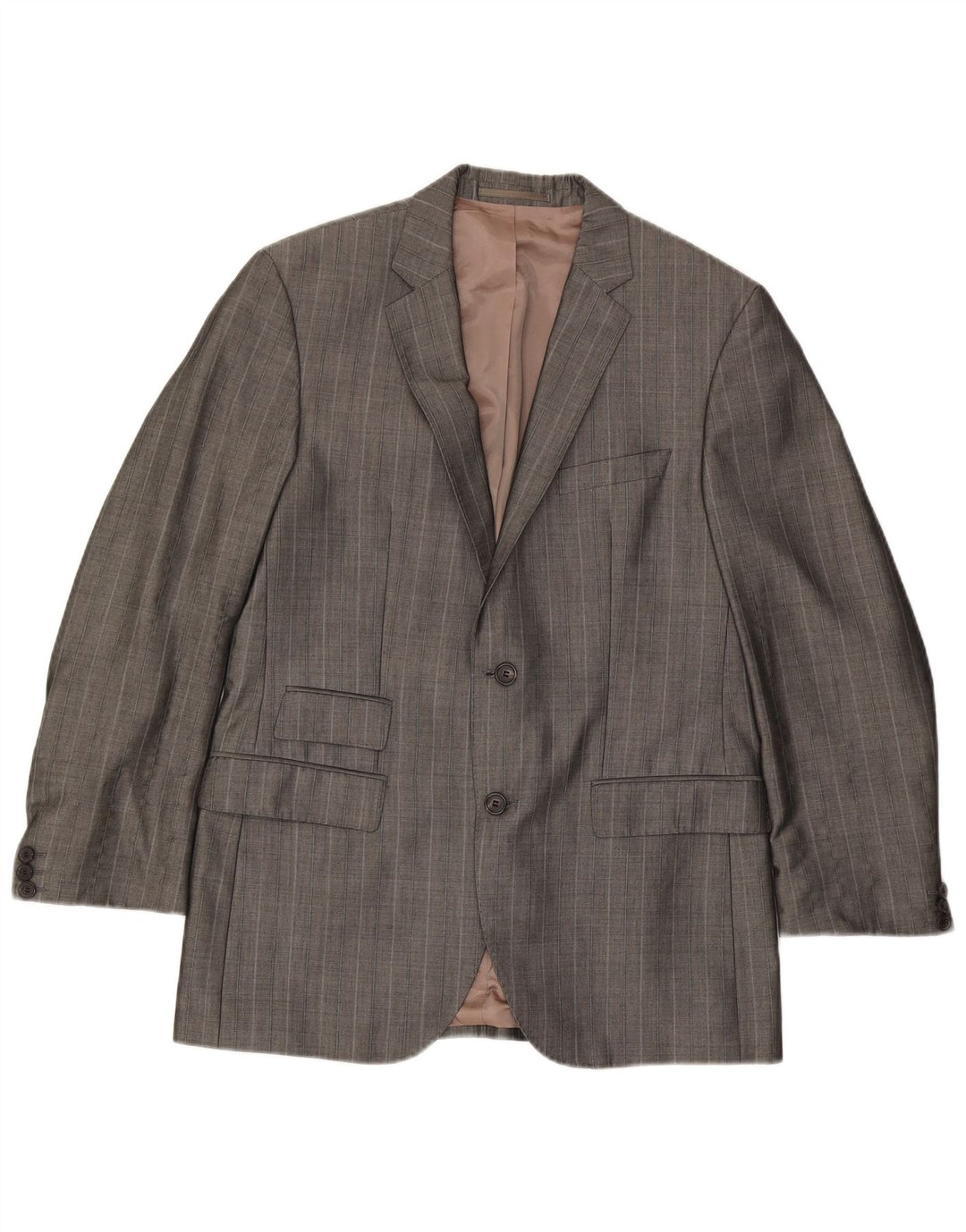 Hugo Boss Herren-Blazer mit 2 Knöpfen, EU 48, mittelgraue Nadelstreifen-Viskose