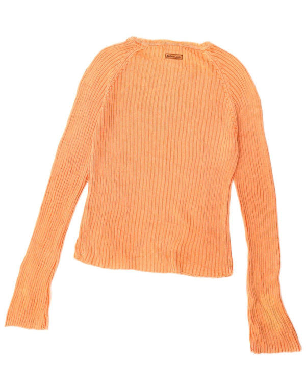 MARLBORO CLASSICS Damen-Pullover mit U-Boot-Ausschnitt, UK 12, Mittelorange
